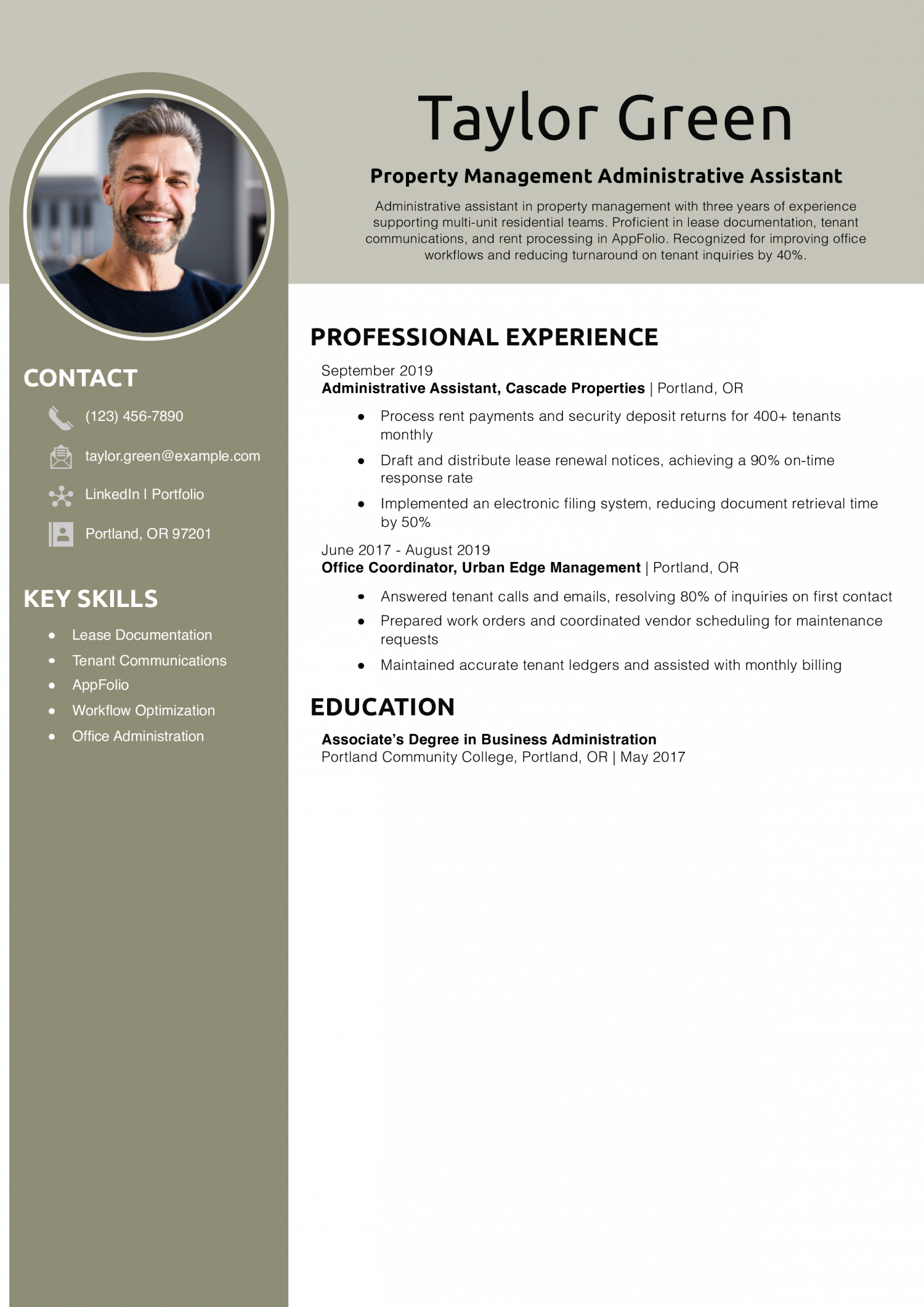 Property Management Administrative Assistant Resume Example