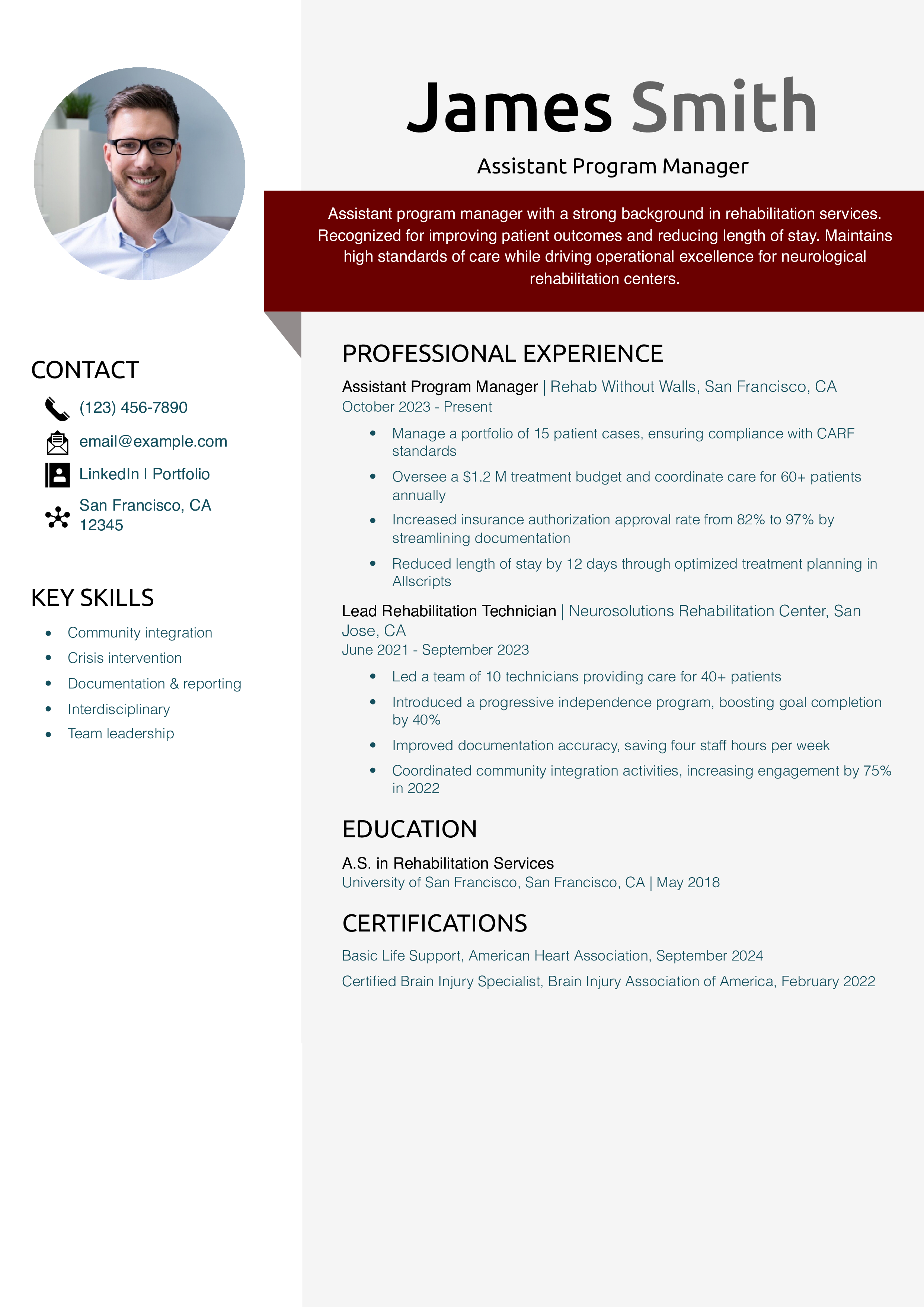 Assistant Program Manager Resume Example