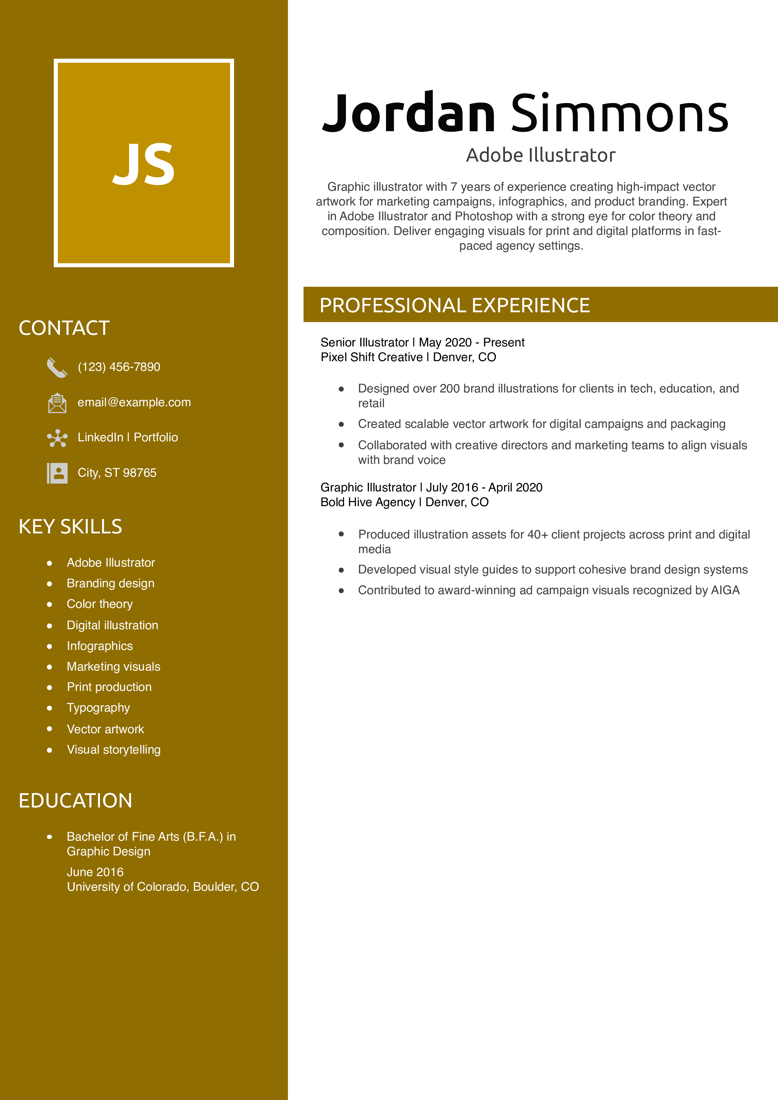 Adobe Illustrator Resume