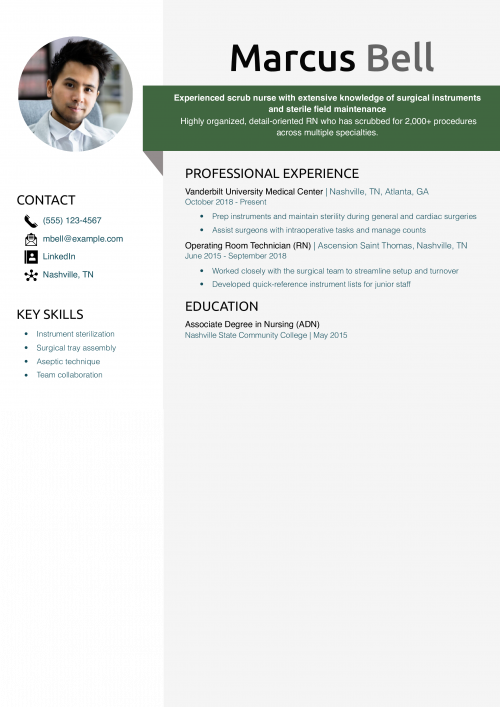 Scrub Nurse Resume
