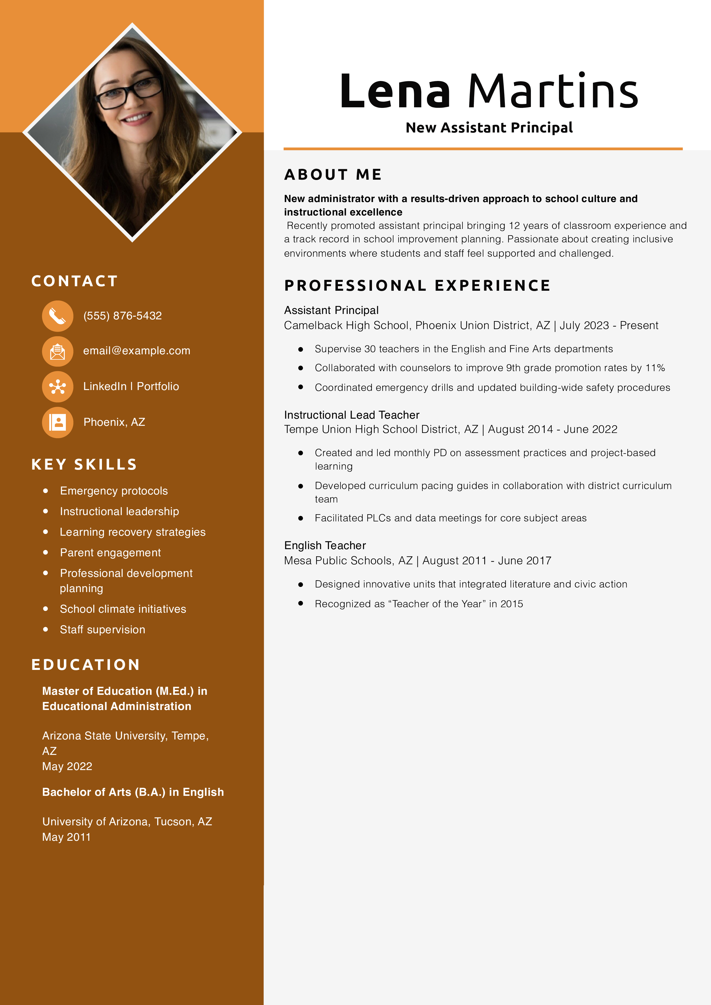 New Assistant Principal Resume