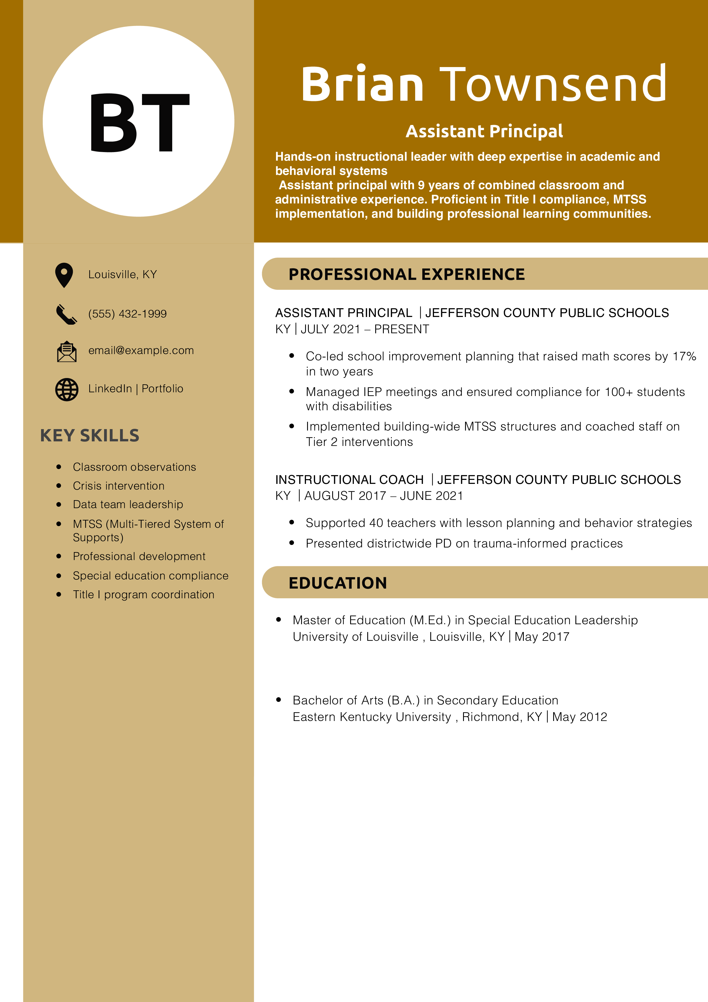 Assistant Principal Skills Resume