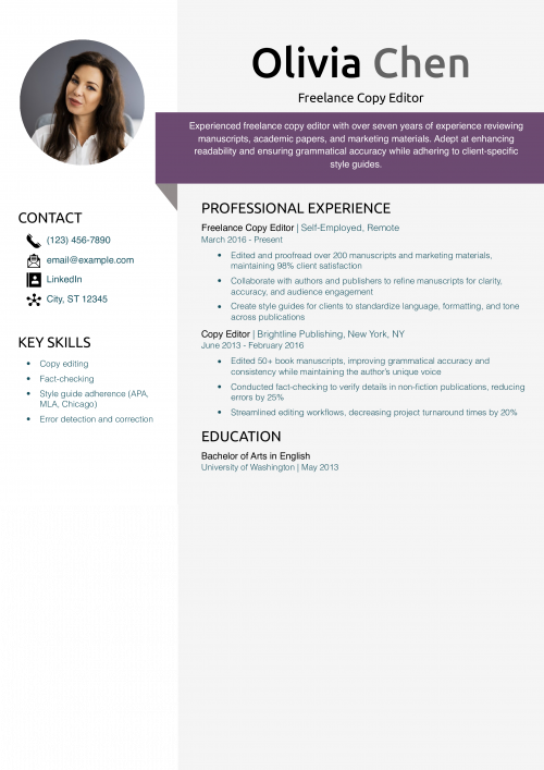 Freelance Copy Editor Resume Example_Copy
