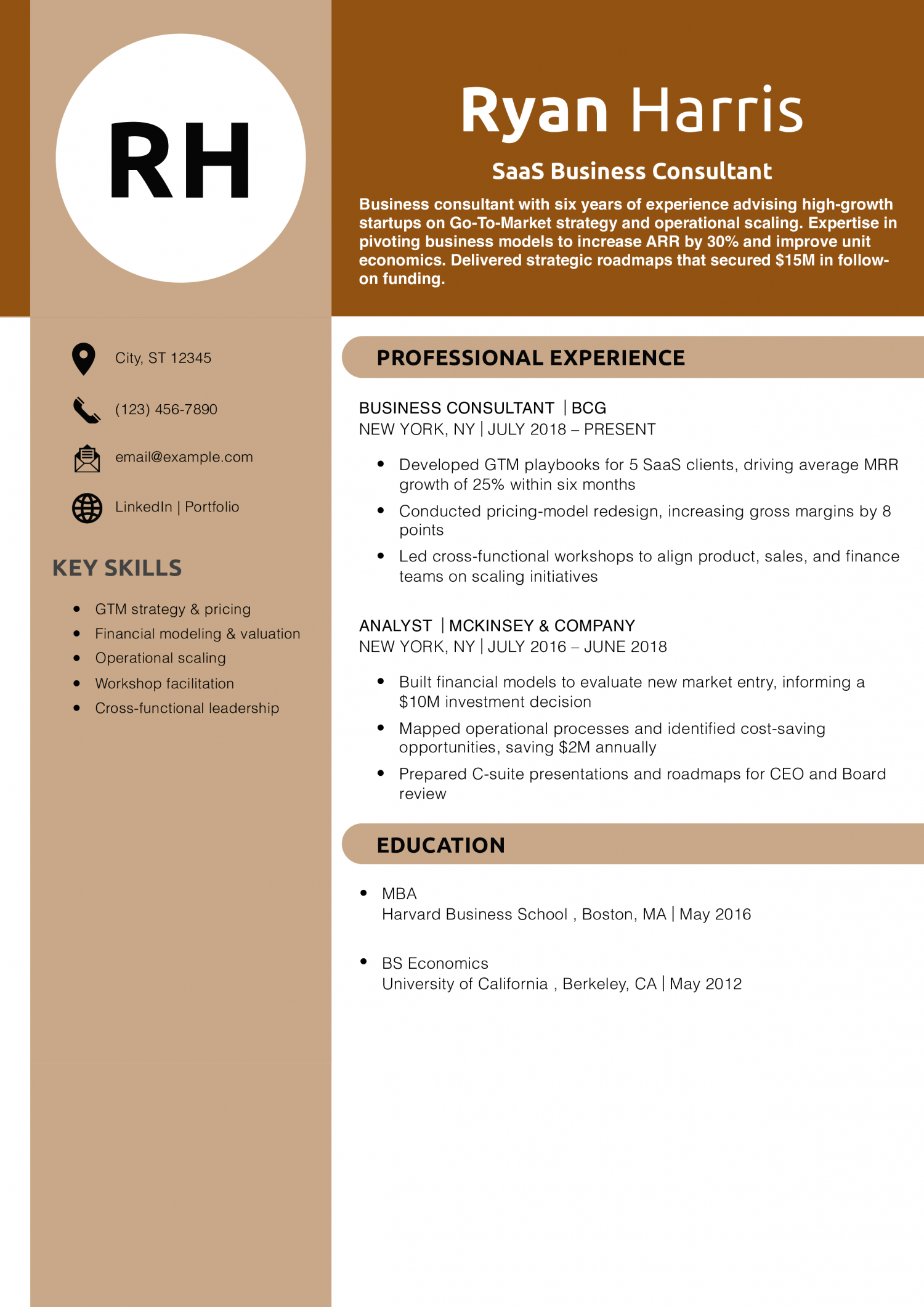 SaaS Business Consultant Resume Example
