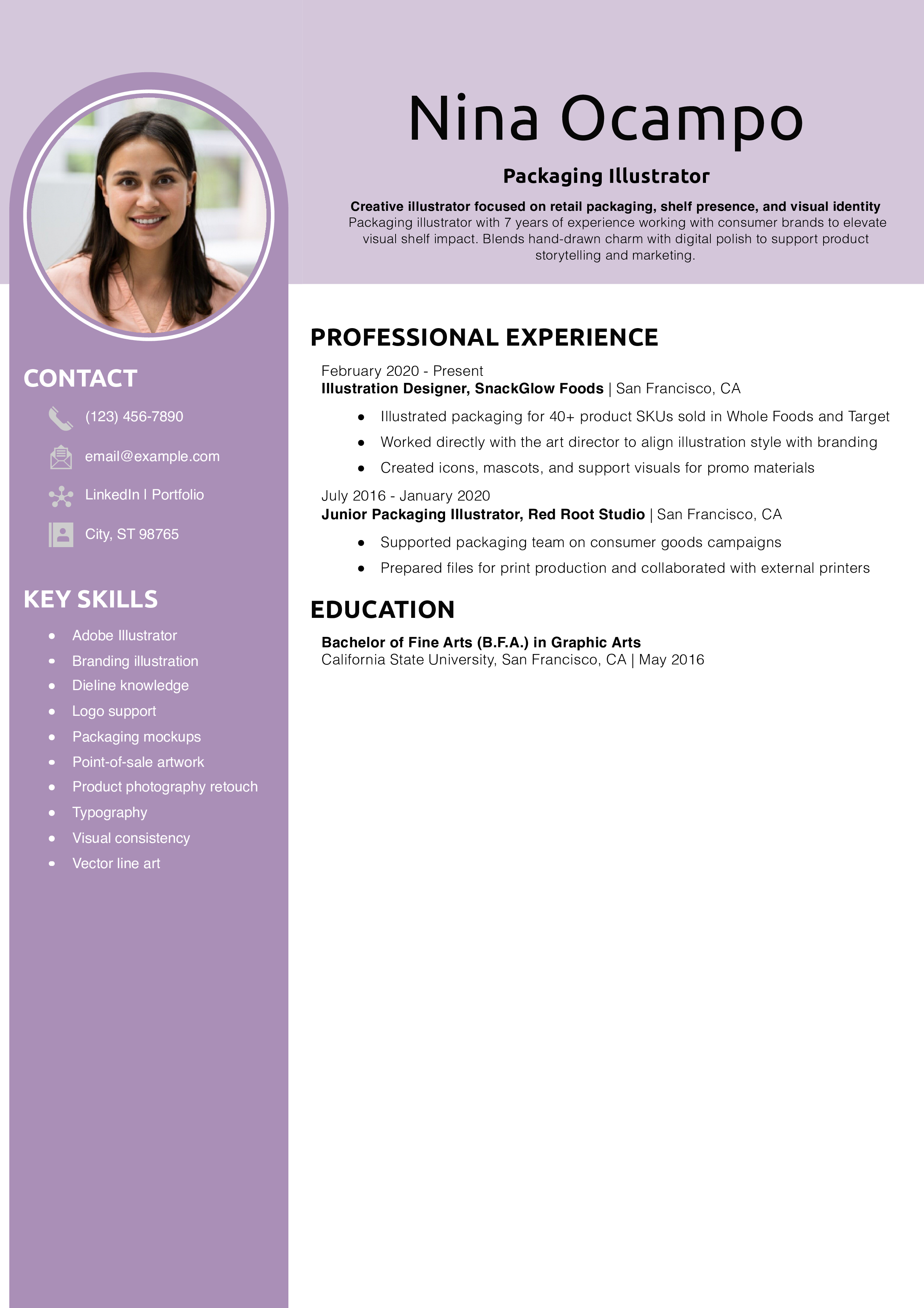 Packaging Illustrator Resume