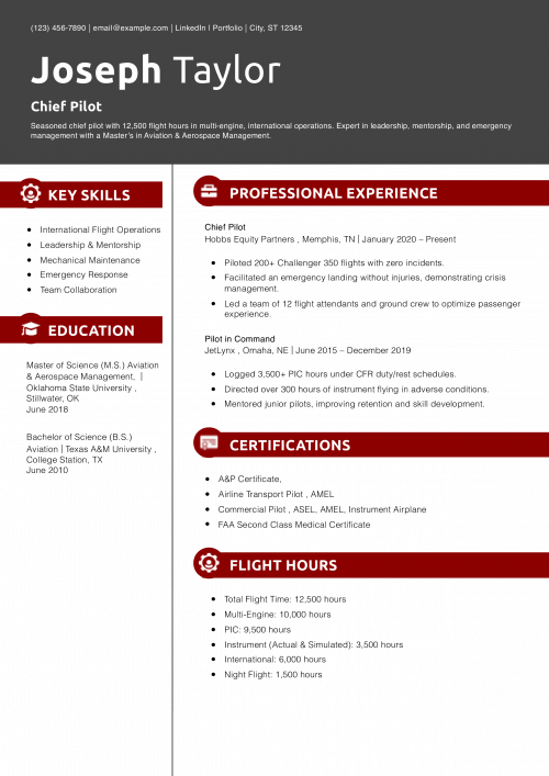Chief Pilot Resume Example_Copy