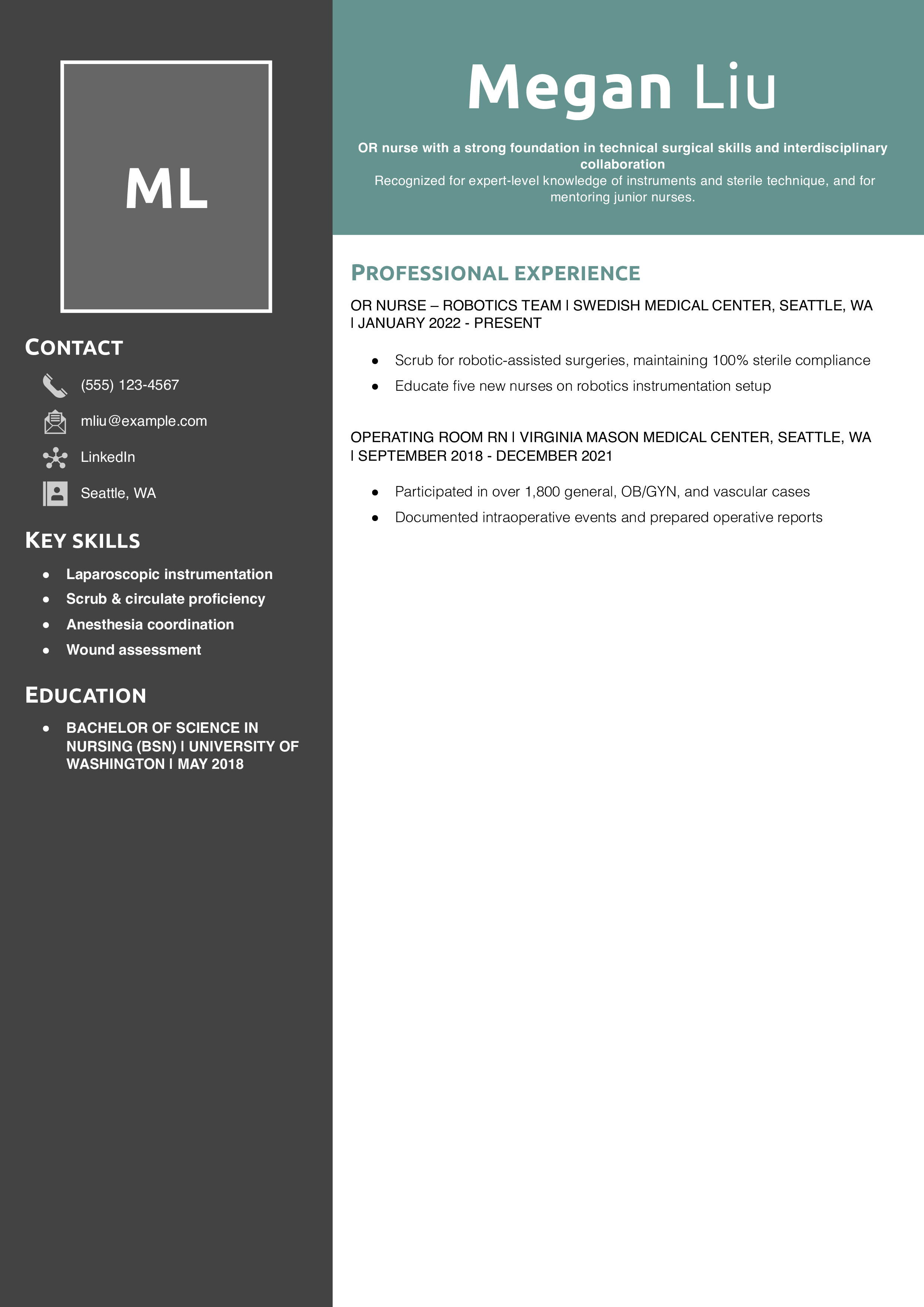 Operating Room Nurse Resume Skills