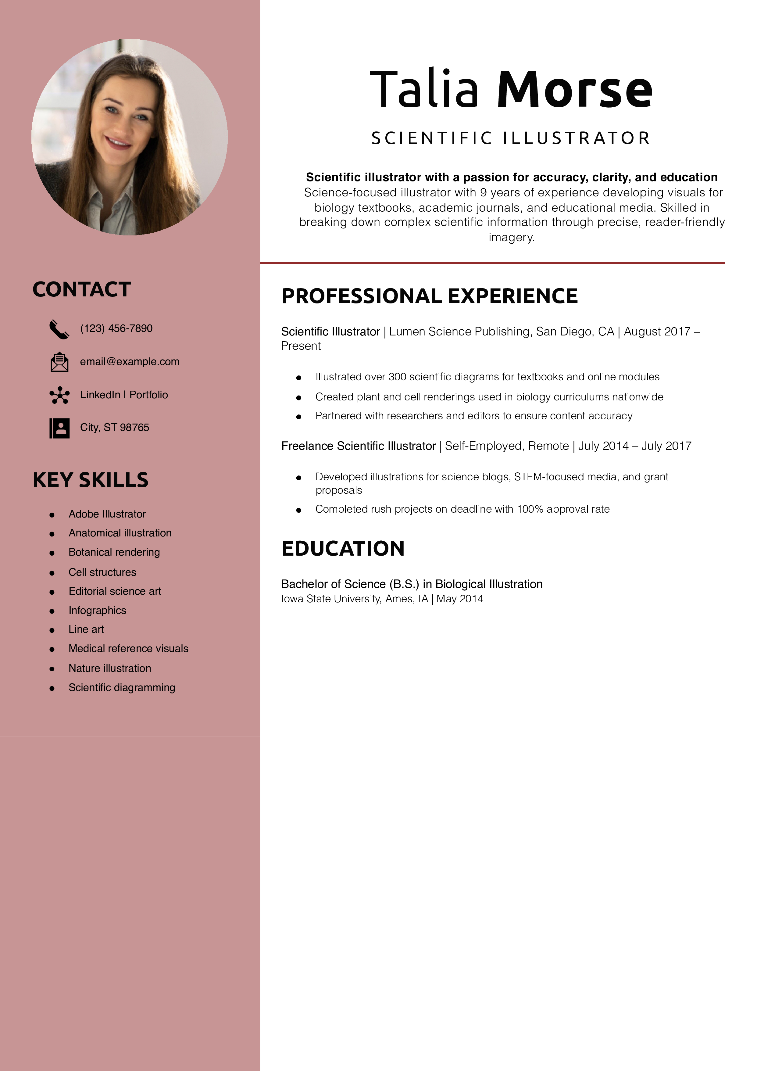 Scientific Illustrator Resume