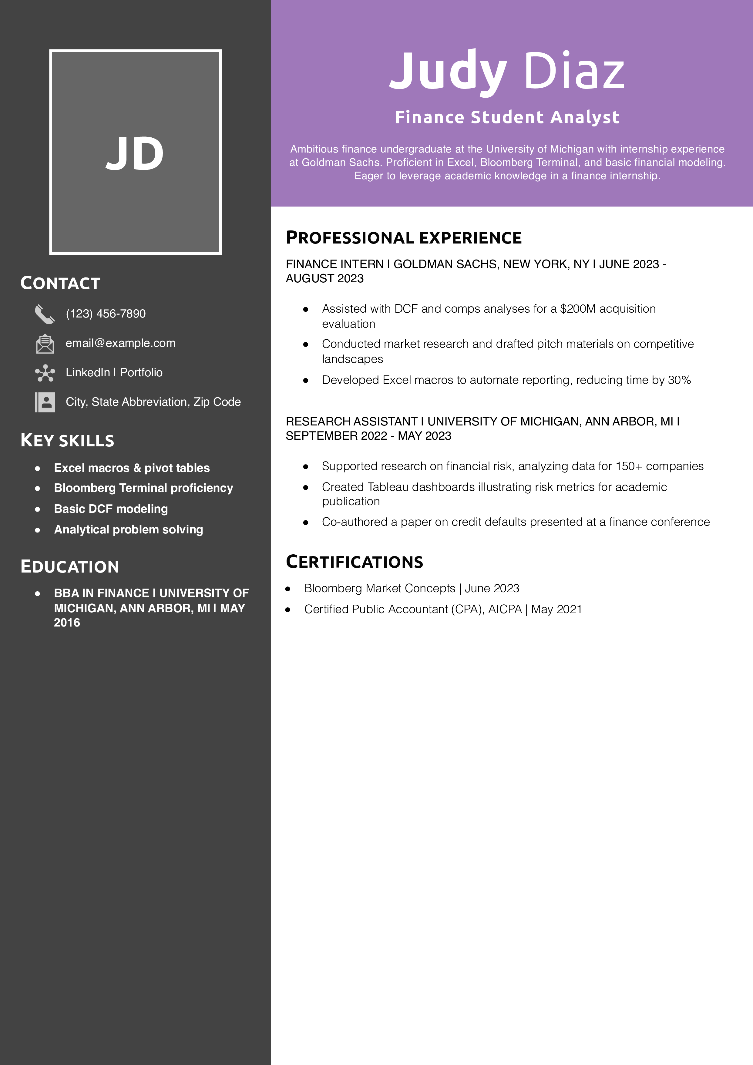 20 Best Finance Resume Examples And Templates For 2025 20 Best Finance Resume Examples And Templates For 2025