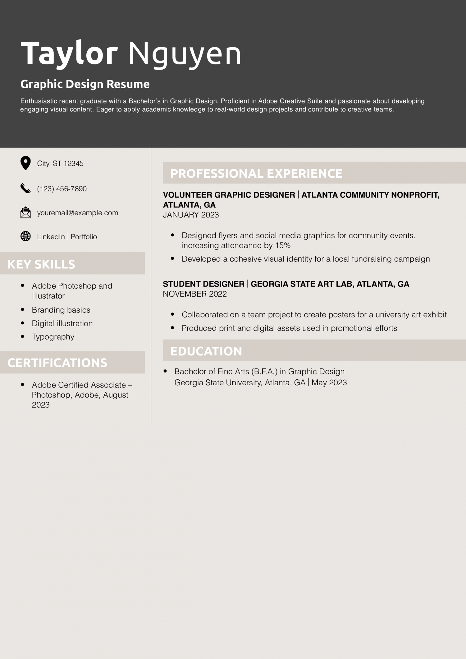 Graphic Design Resume Resume Example