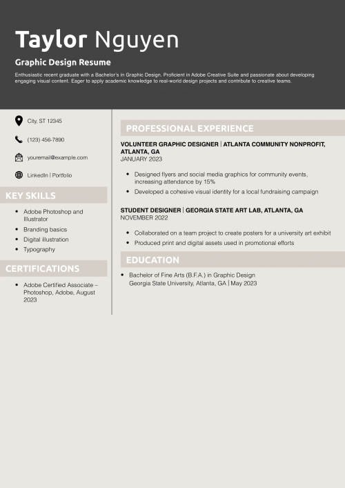 Graphic Design Resume Resume Example