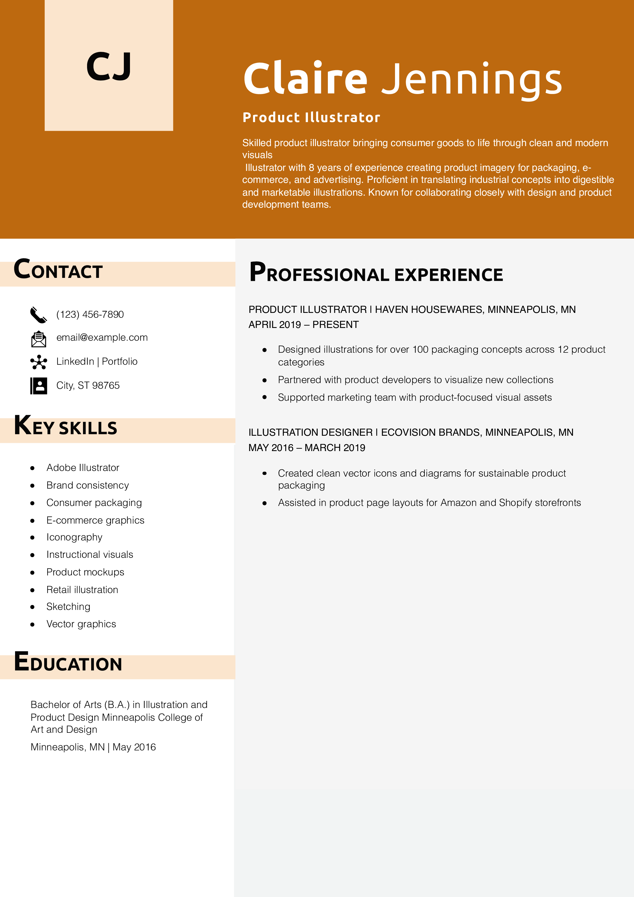 Product Illustrator Resume
