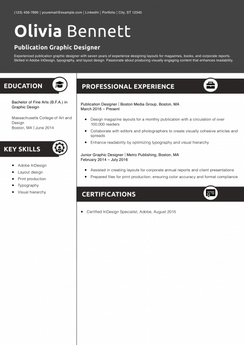 Publication Graphic Designer Resume Example