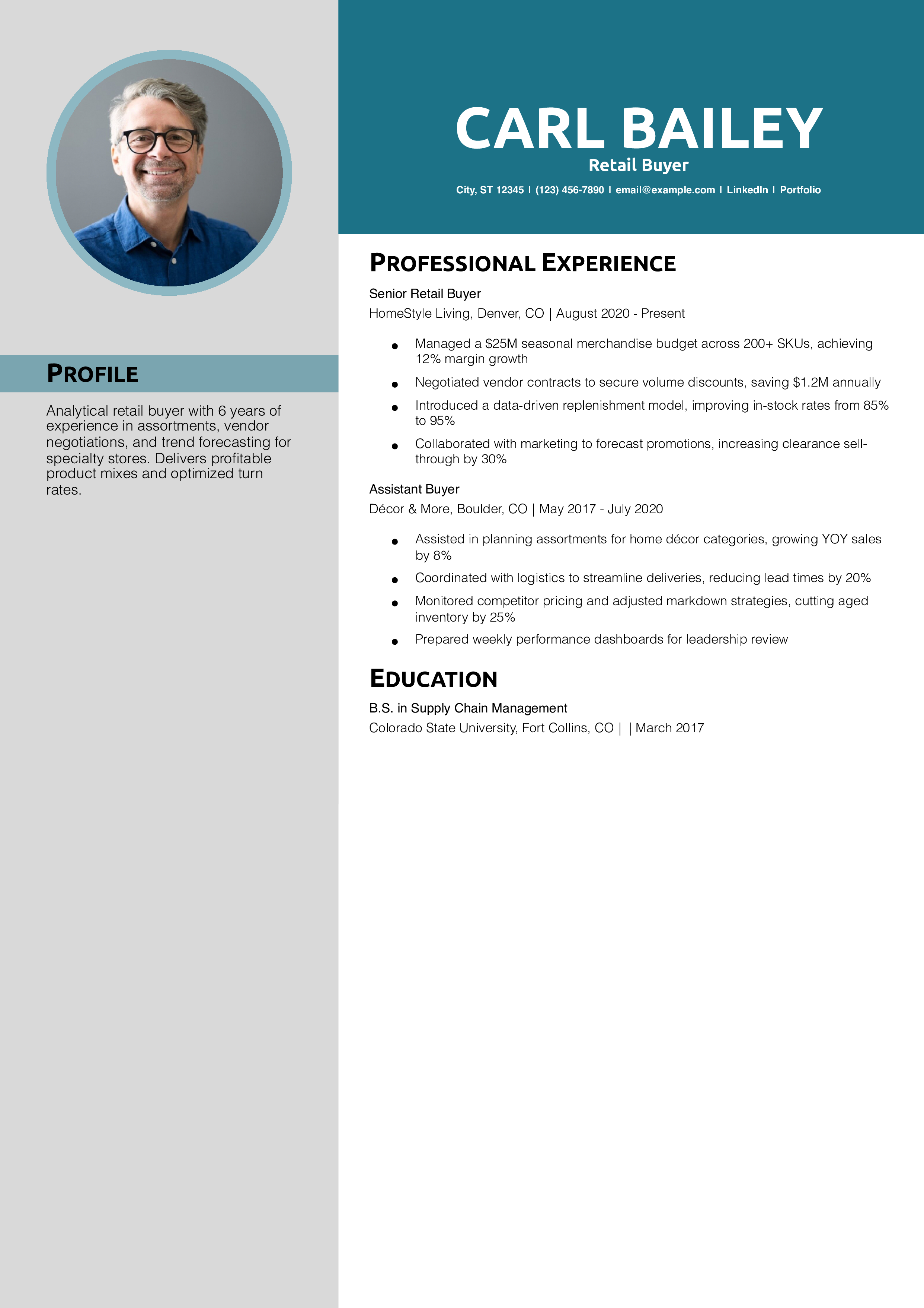 Retail Buyer Resume Example