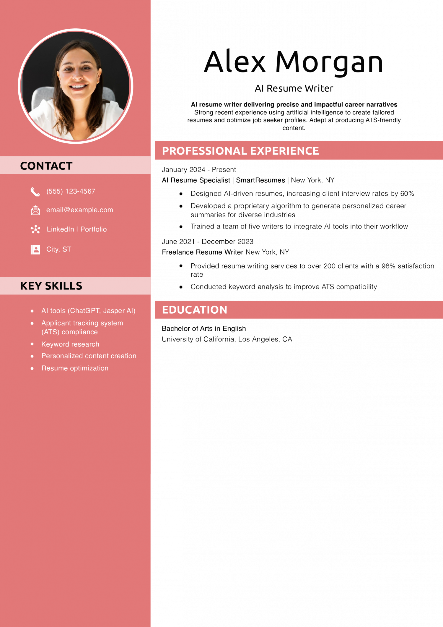 AI Resume Writer Resume