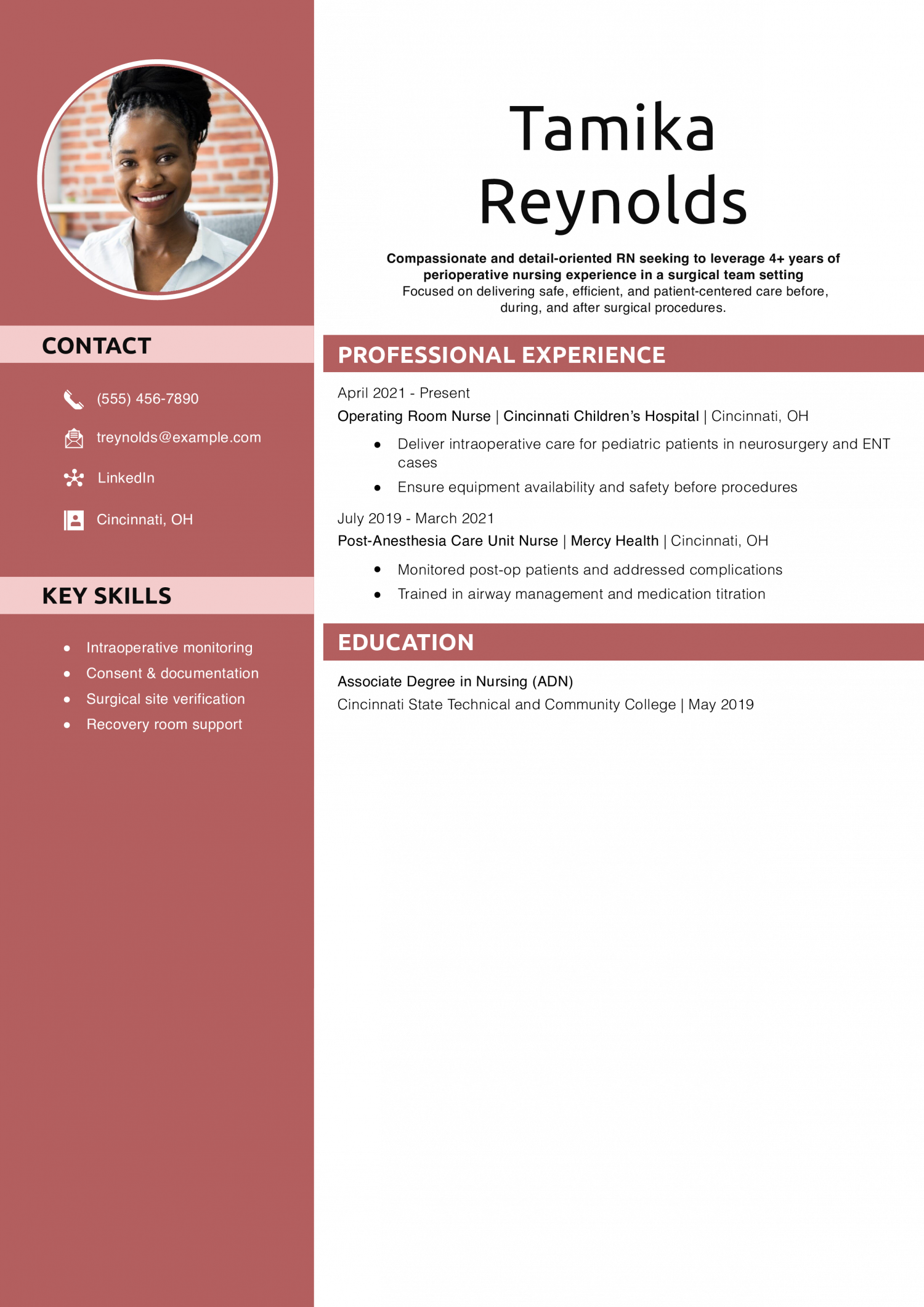 Operating Room Nurse Objective Resume