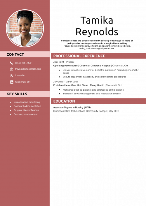 Operating Room Nurse Objective Resume