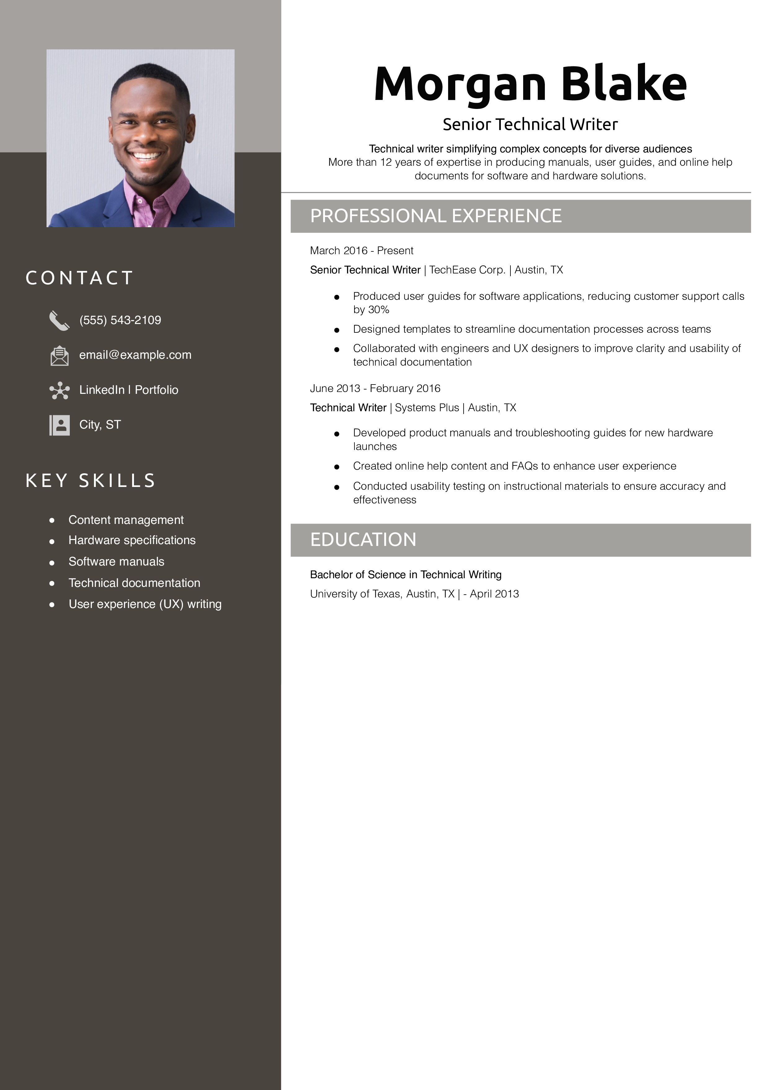 Senior Technical Writer Resume