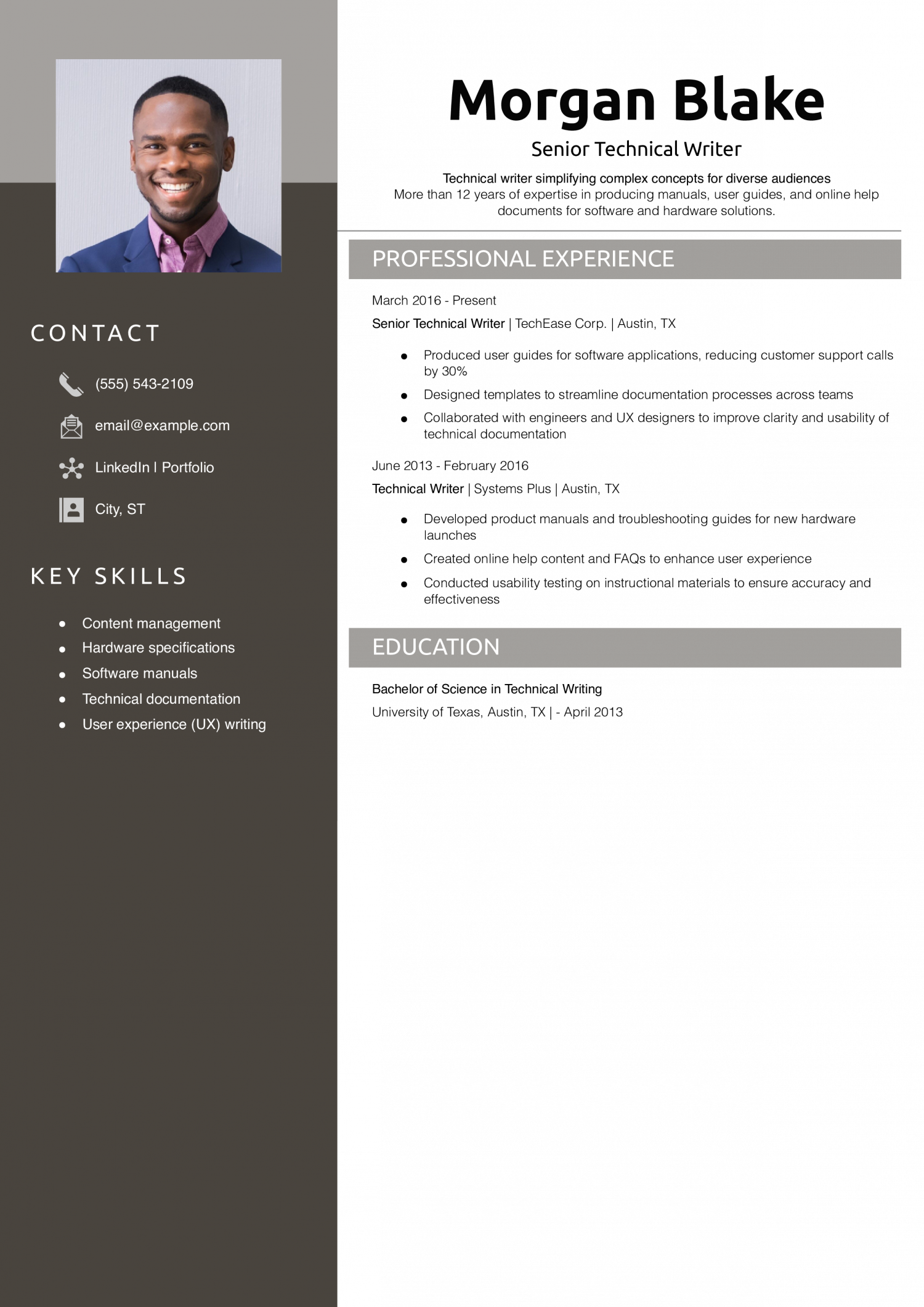 Senior Technical Writer Resume