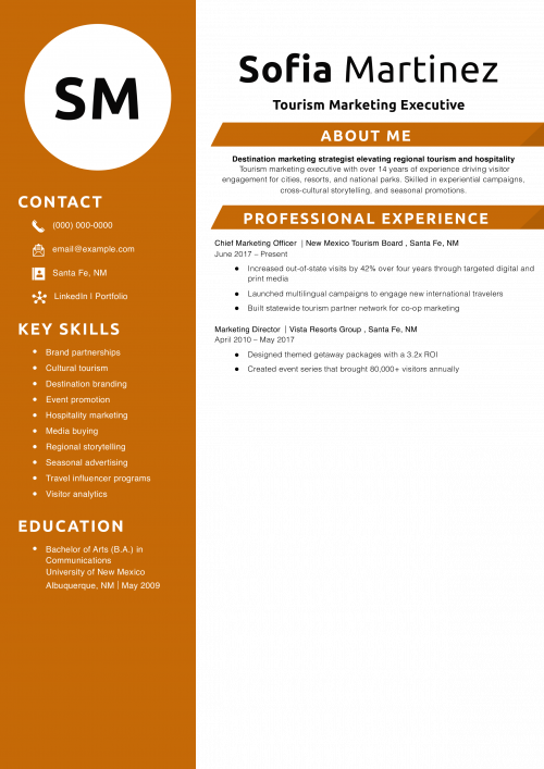 Tourism Marketing Executive Resume 