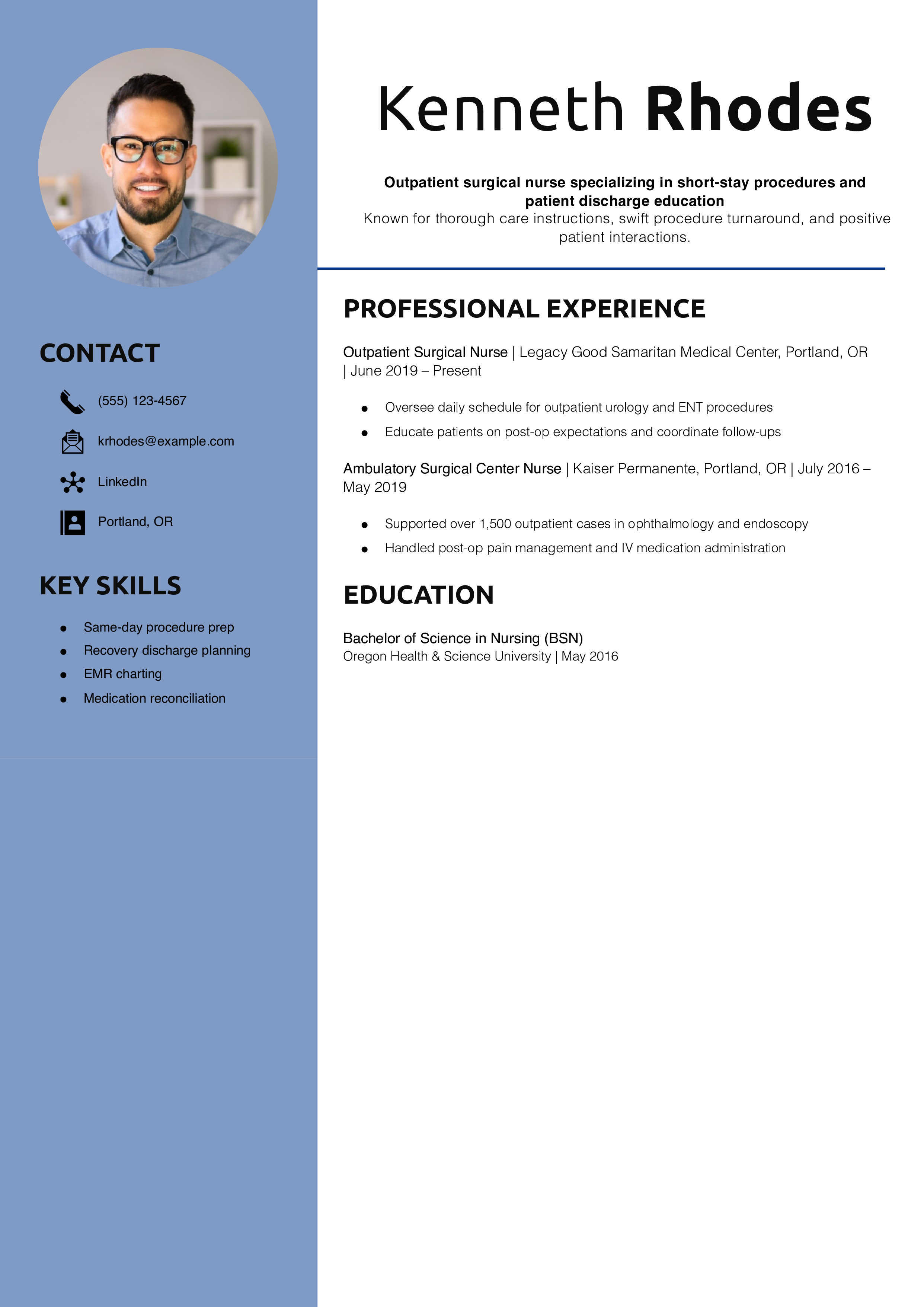 Outpatient Surgical Nurse Resume