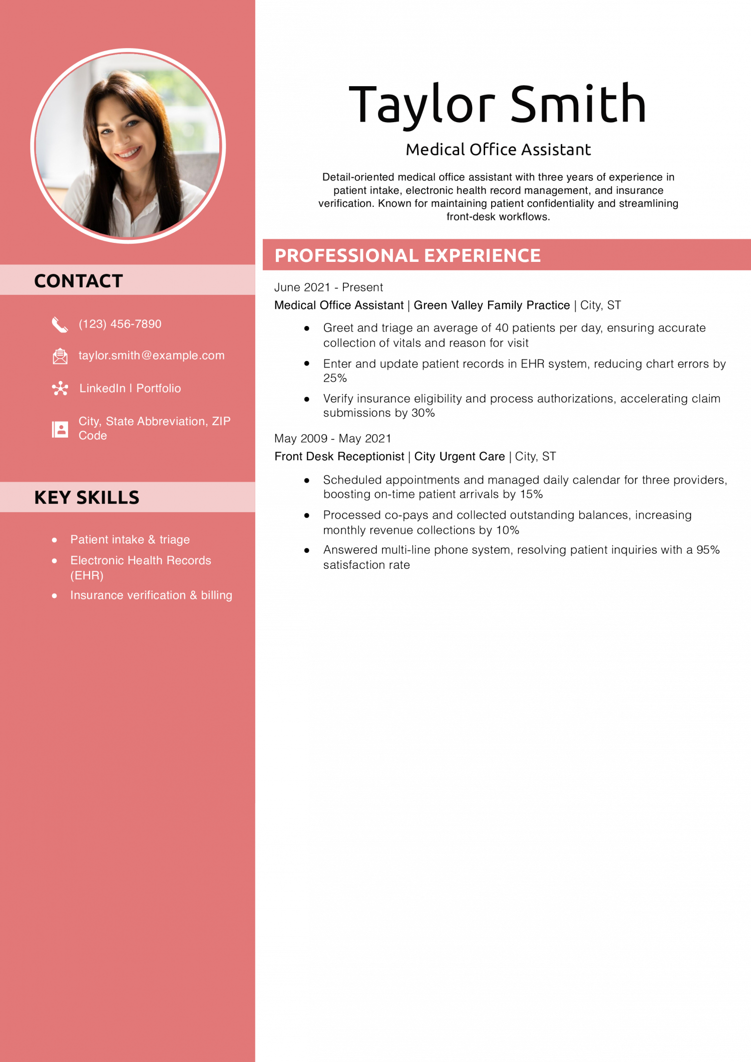 Medical Office Assistant Resume Example 