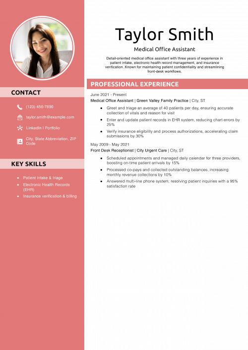 Medical Office Assistant Resume Example 