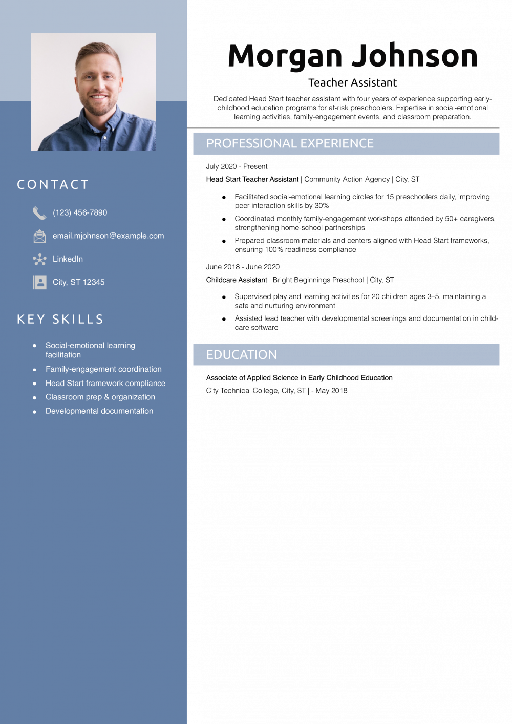 Head Start Teacher Assistant Resume Example