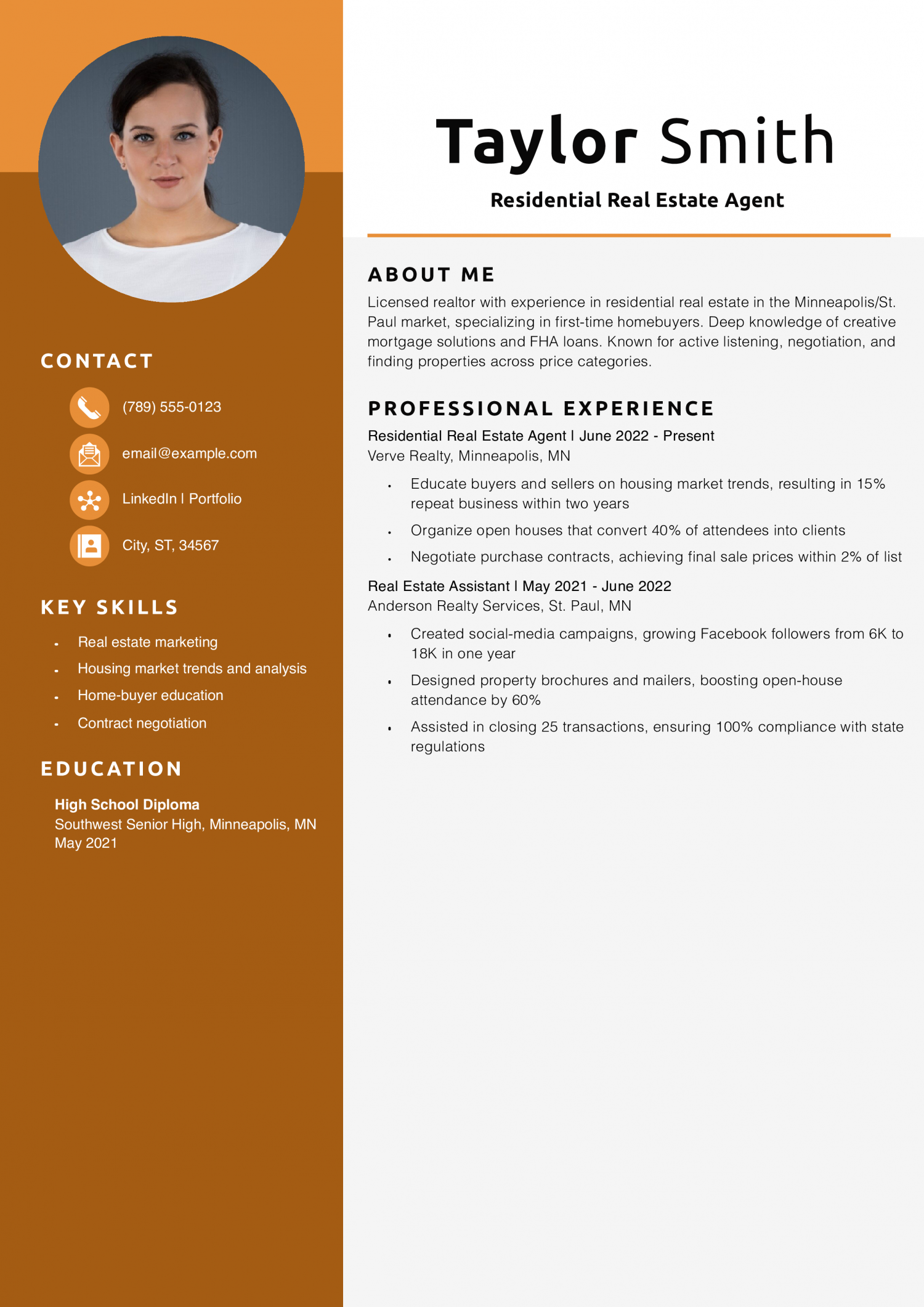 Residential Real Estate Agent Resume  