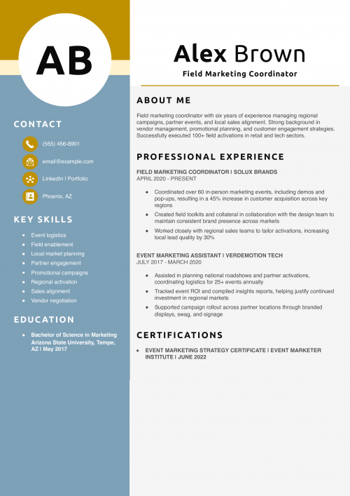 Field Marketing Coordinator Resume  