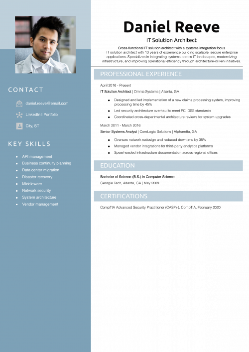 IT Solution Architect Resume