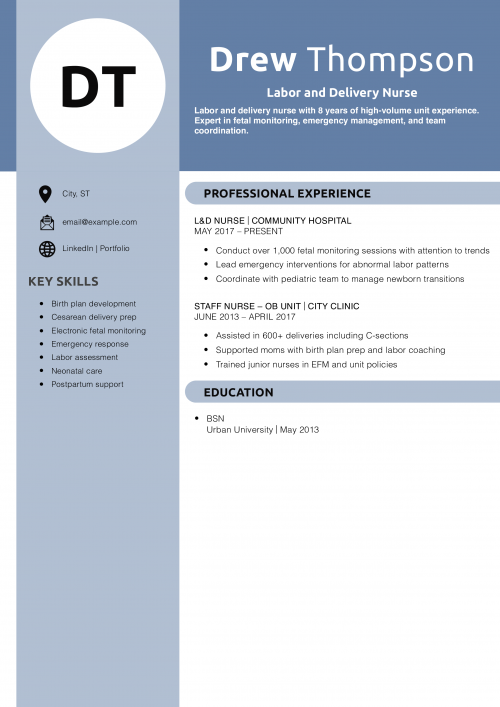 Labor and Delivery Nurse Resume Skills