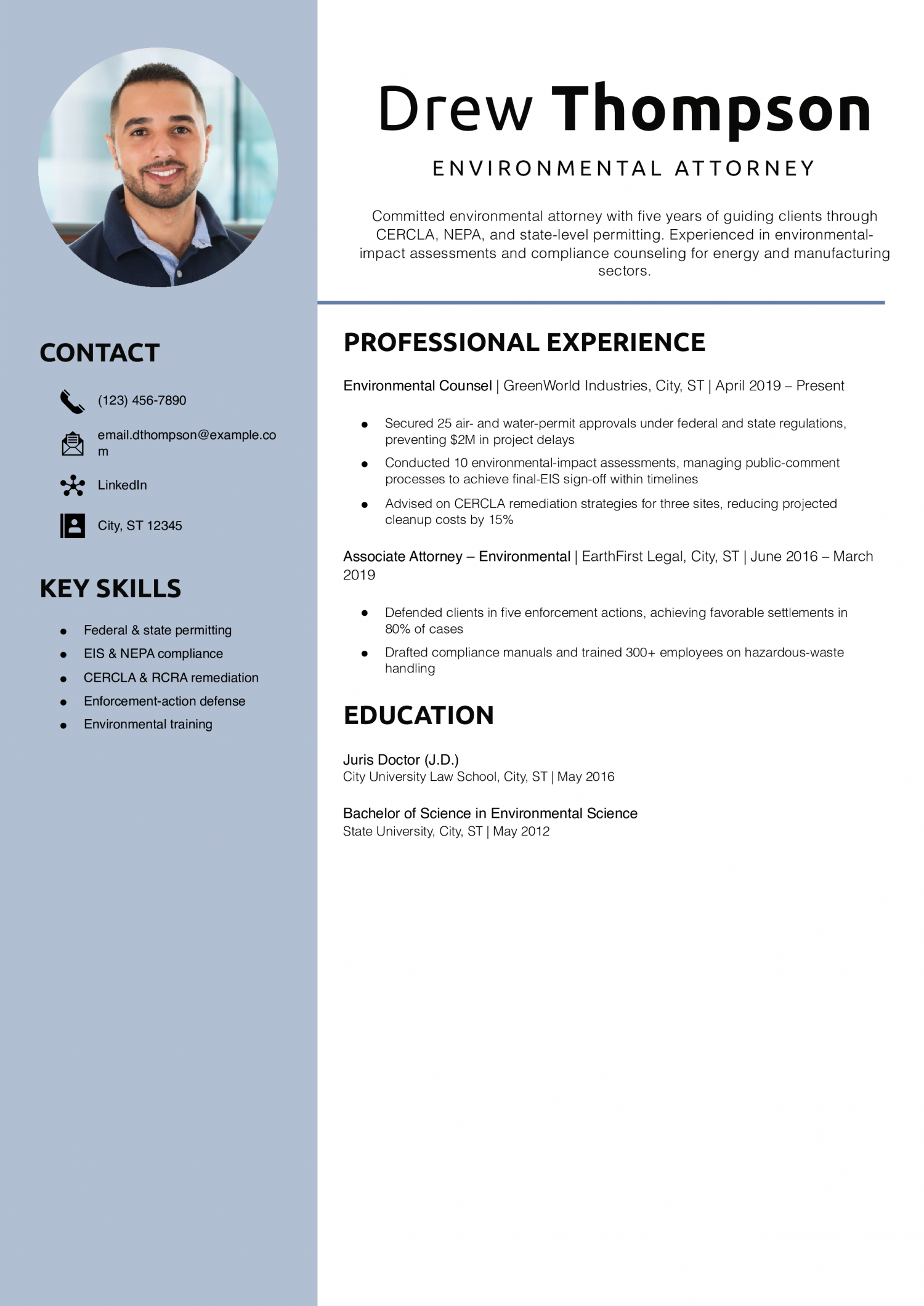 Environmental Attorney Resume Example