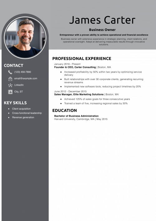 Business Owner Resume Bullets