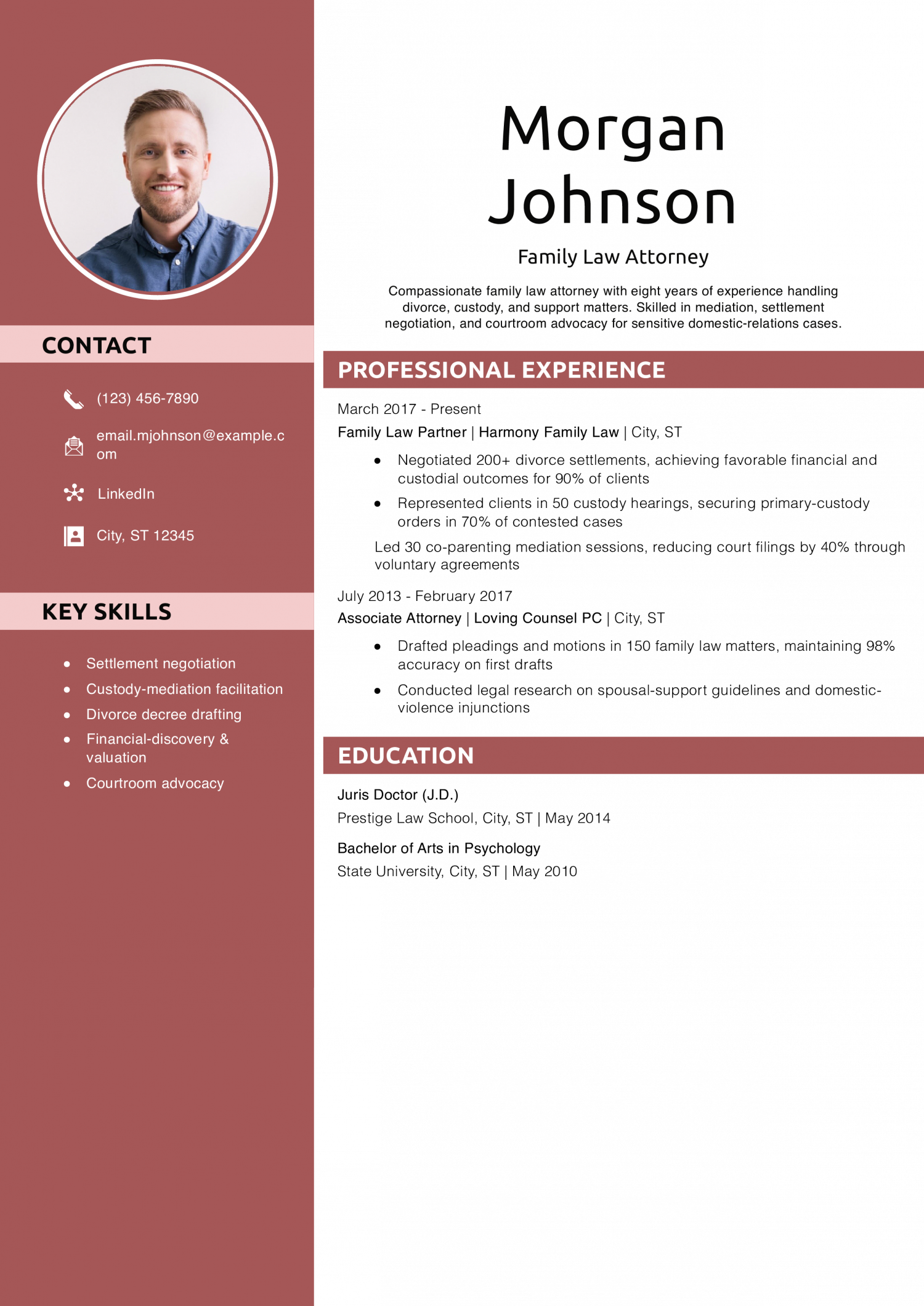 Family Law Attorney Resume Example