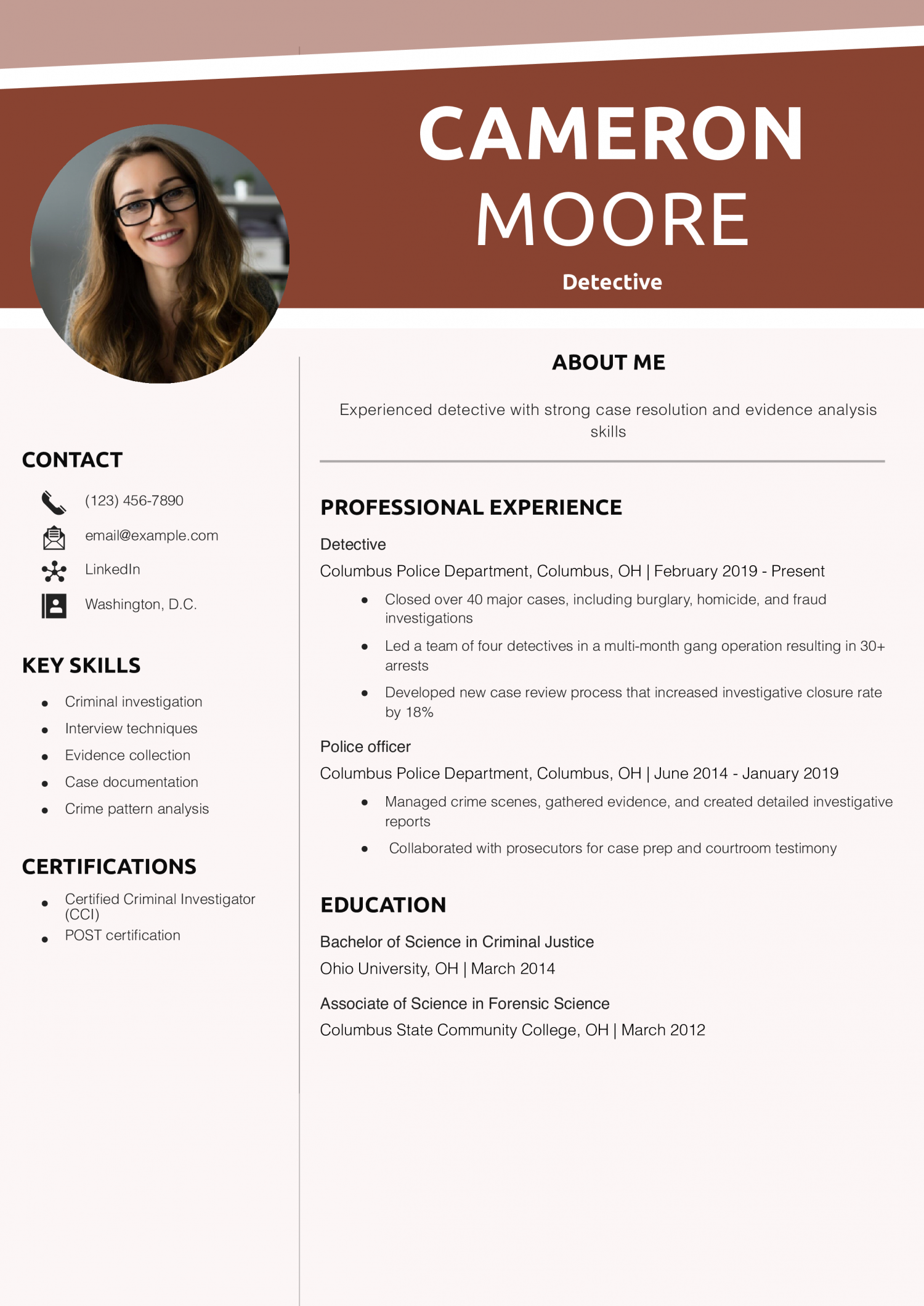 Detective Resume Example