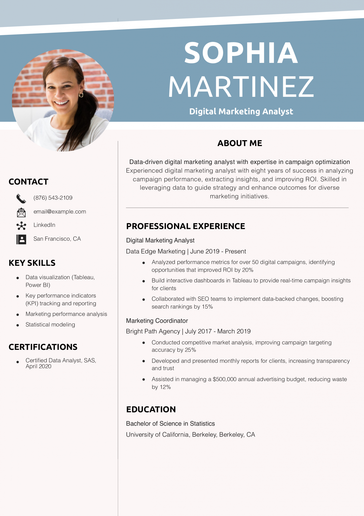 Digital Marketing Analyst Resume