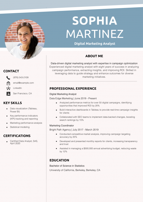 Digital Marketing Analyst Resume 