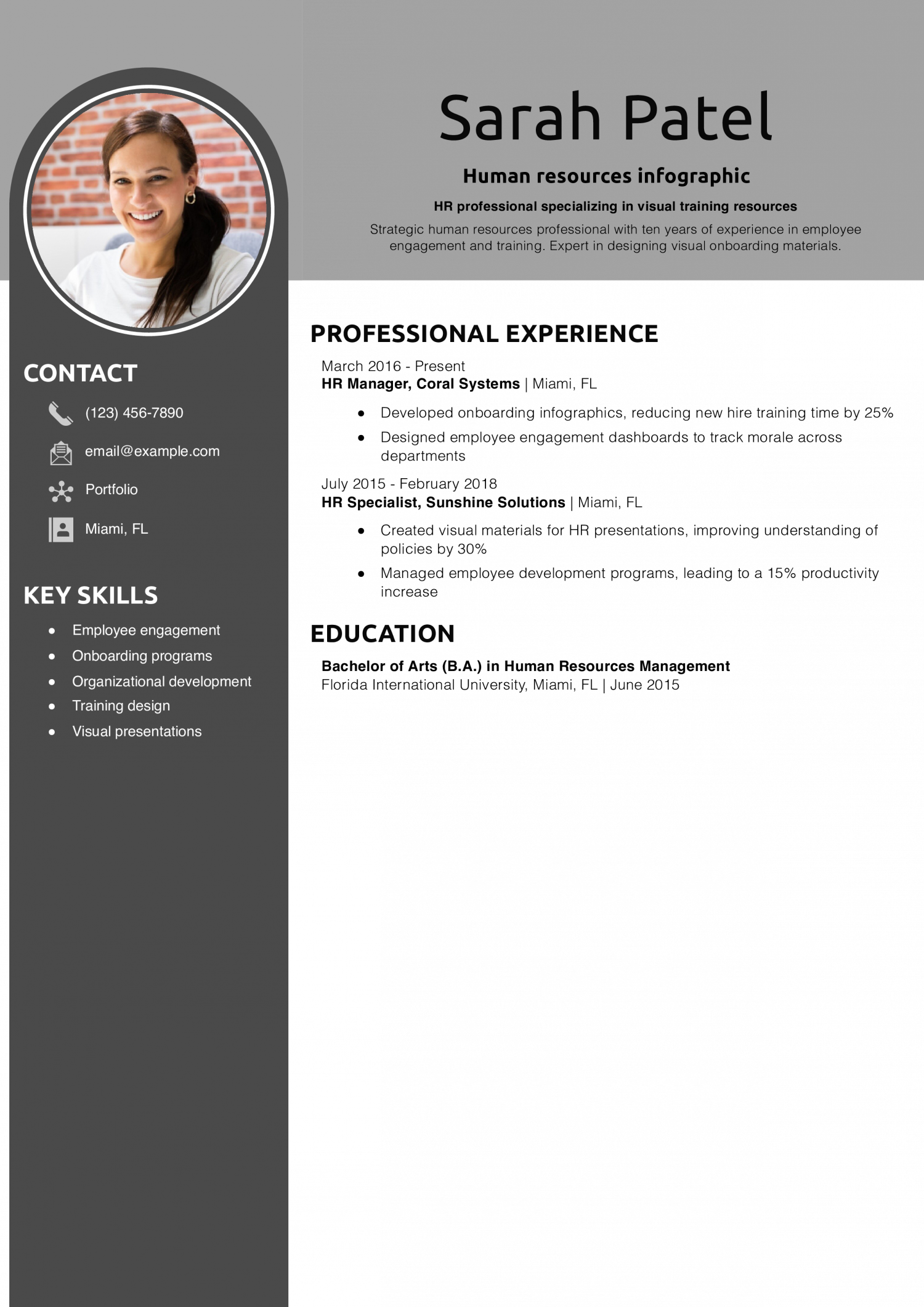 Human resources infographic resume