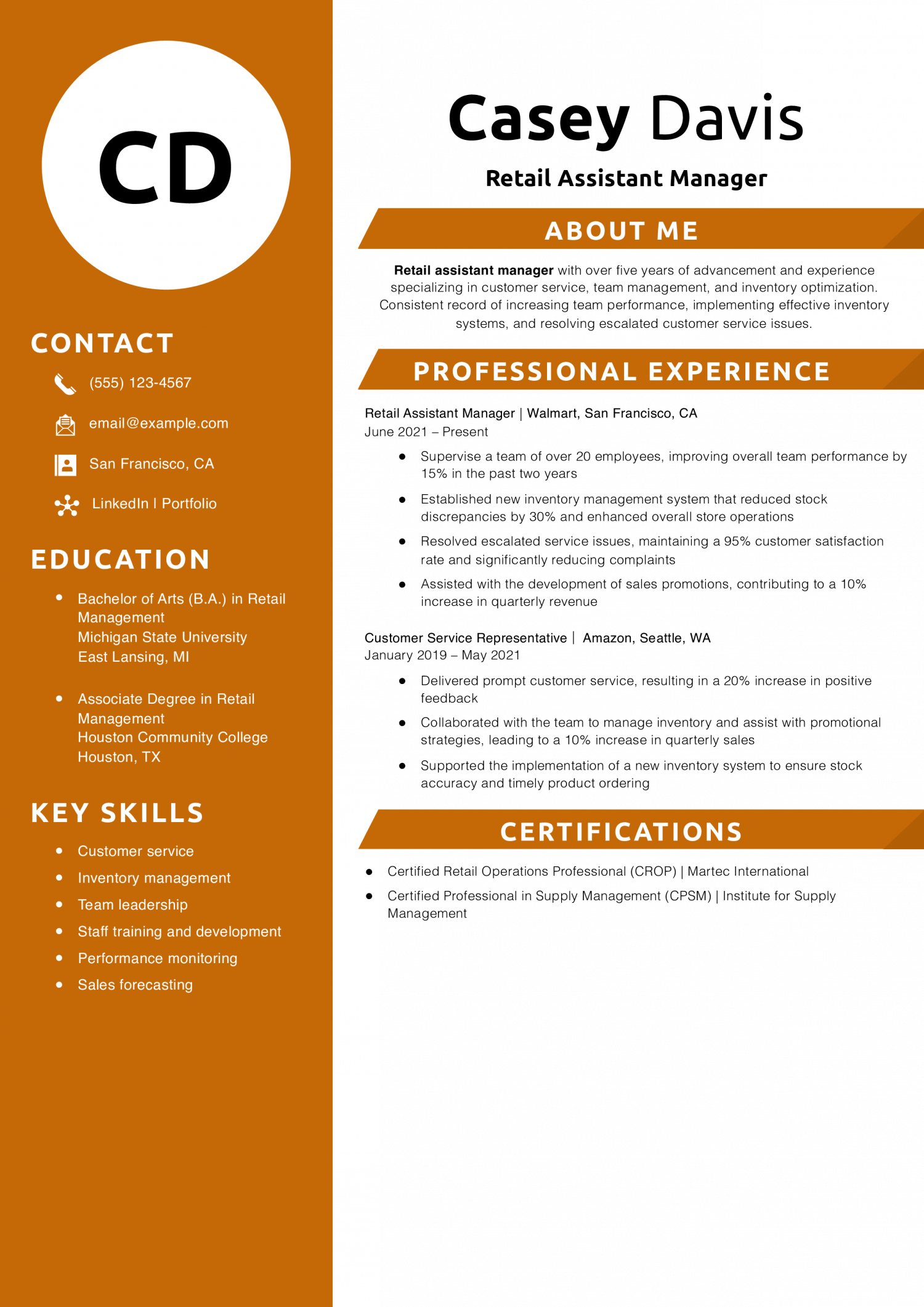 Retail Assistant Manager