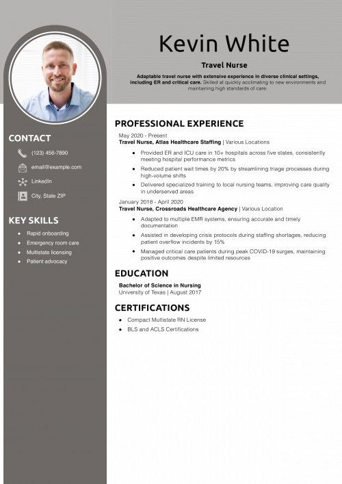 Travel Nurse Resume Example