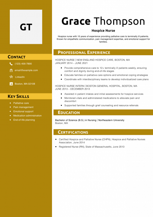 Hospice Nurse Resume Example