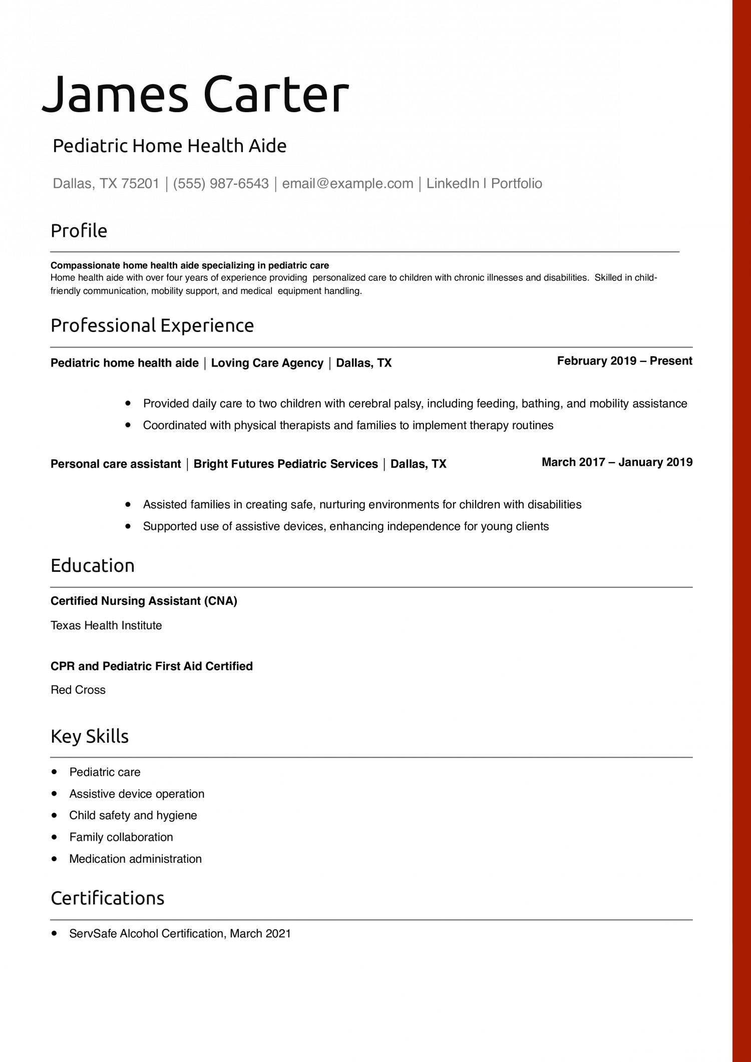 Pediatric Home Health Aide