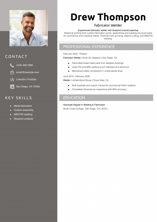Fabricator Welder Resume Example 