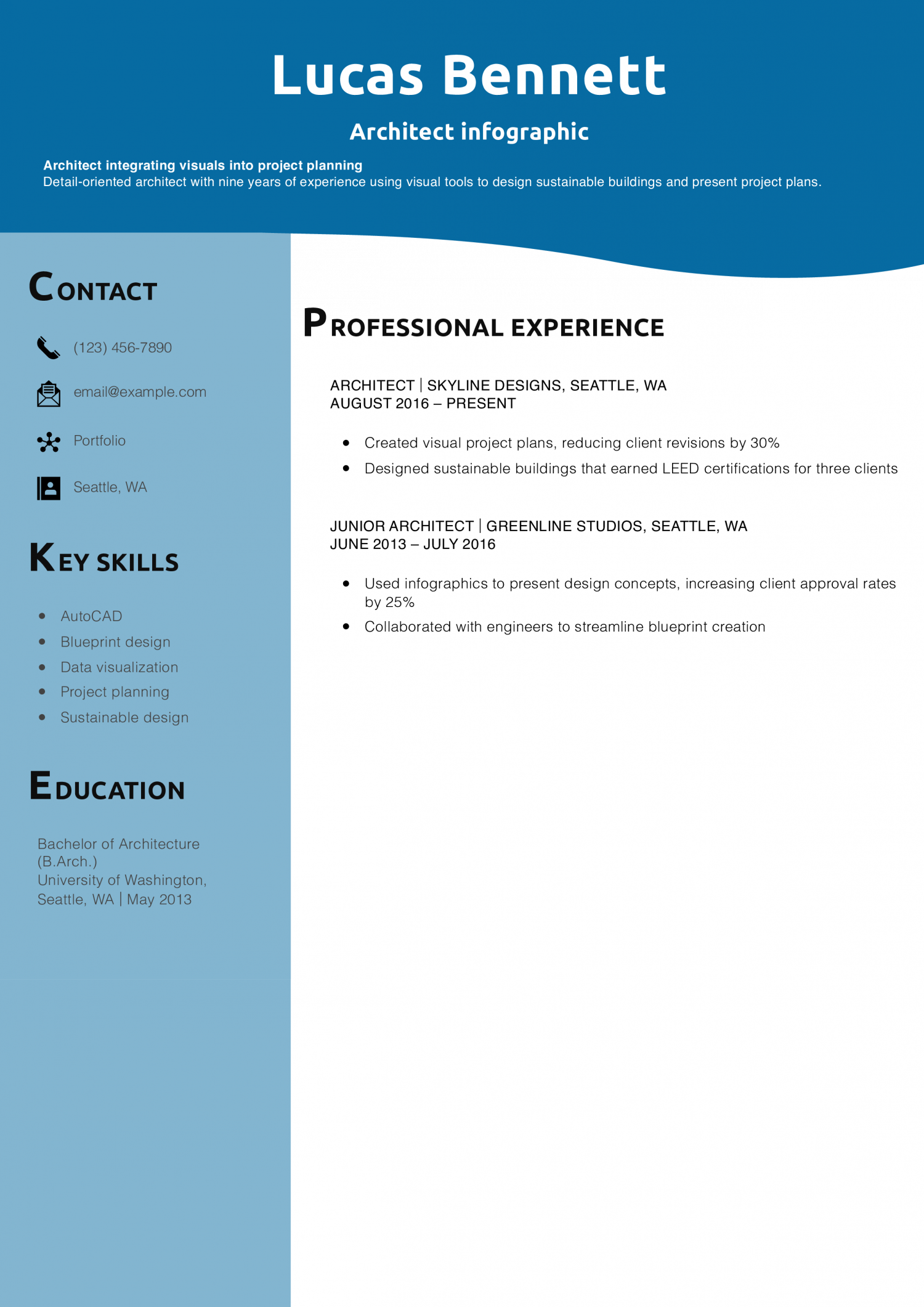 Architect infographic resume