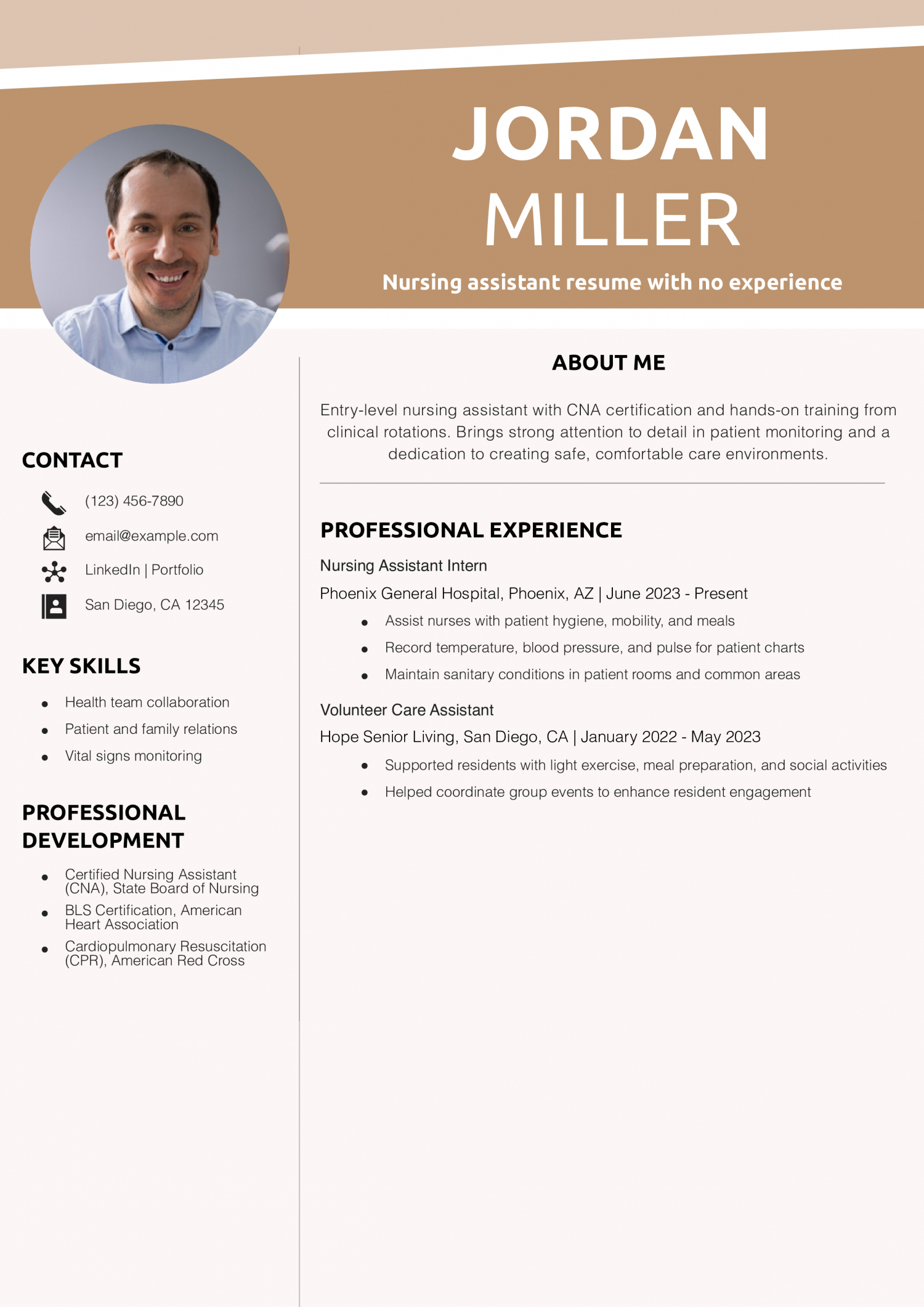 Nursing assistant resume with no experience