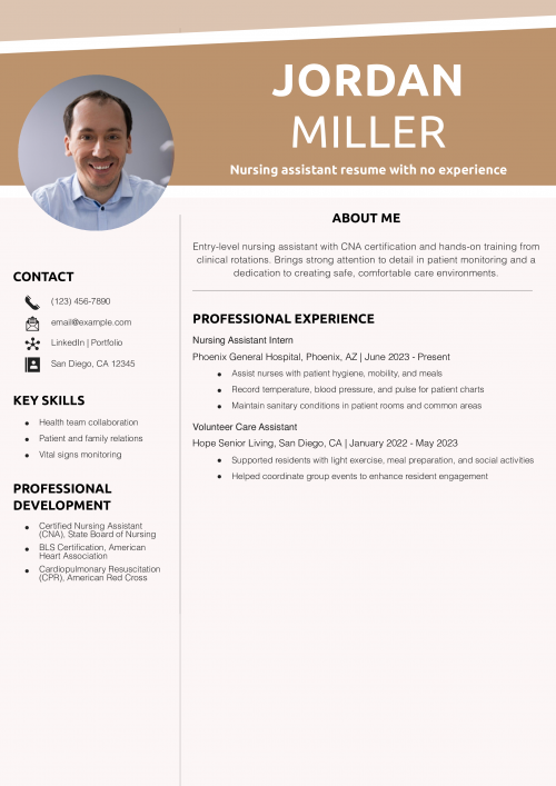 Nursing assistant resume with no experience