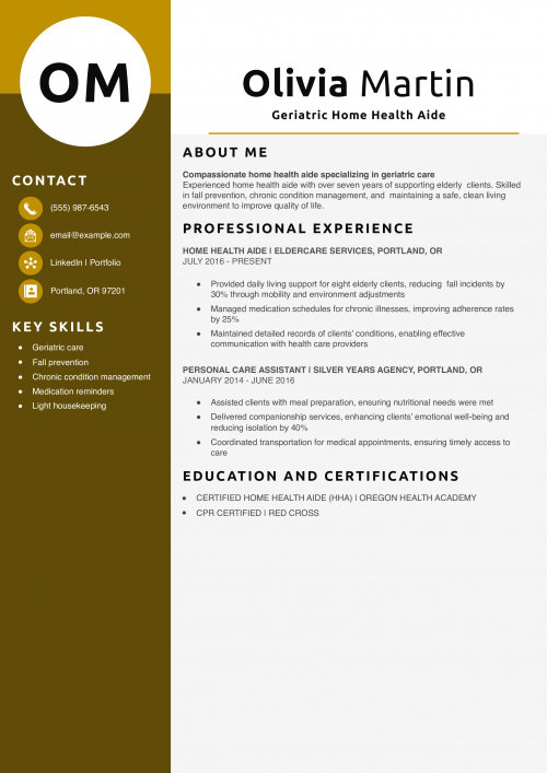 Geriatric Home Health Aide