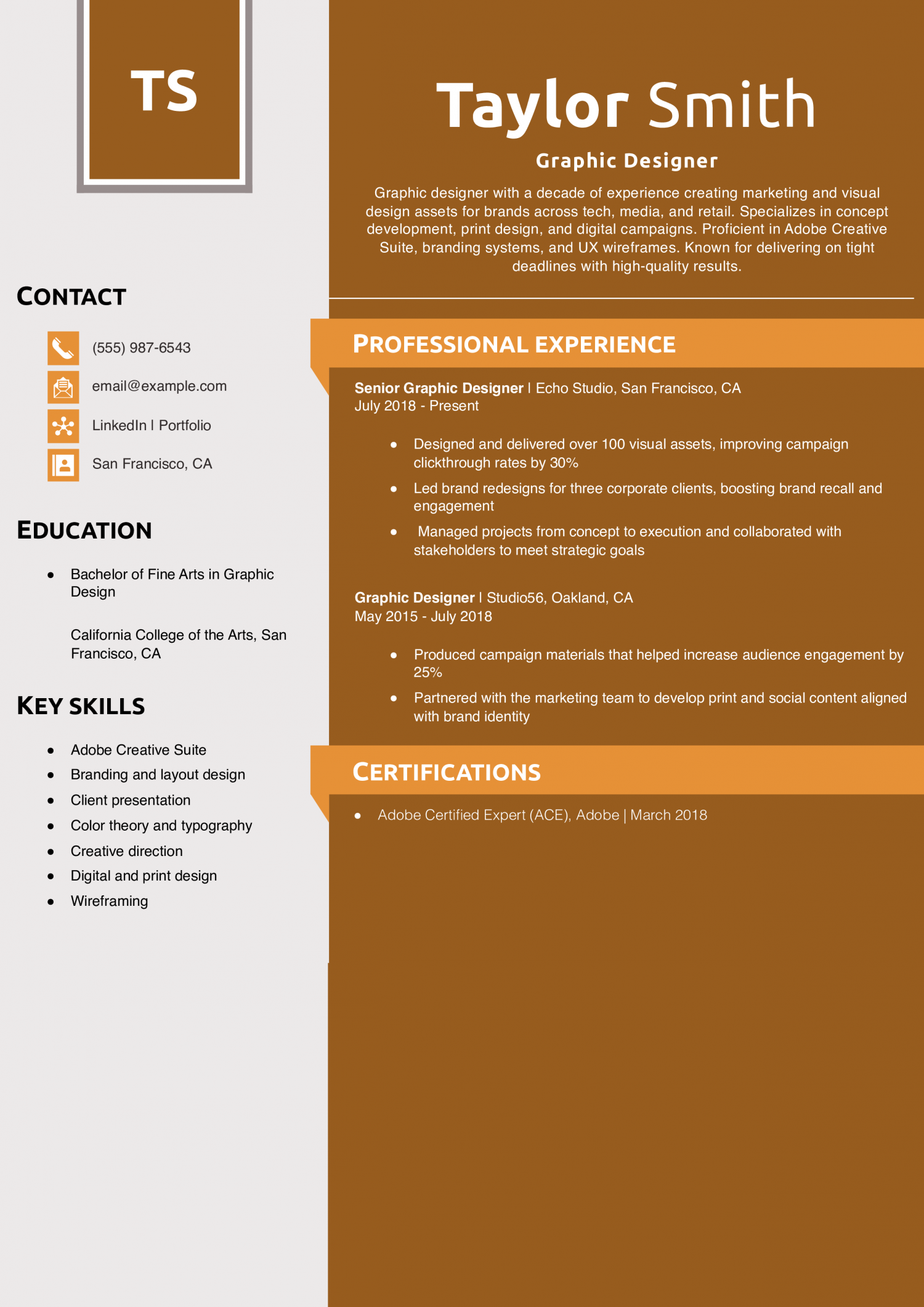 Graphic Designer Resume