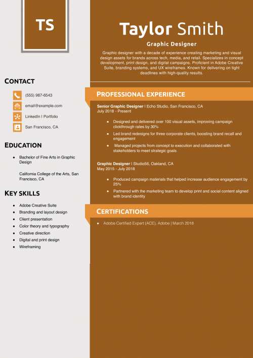 Graphic Designer Resume